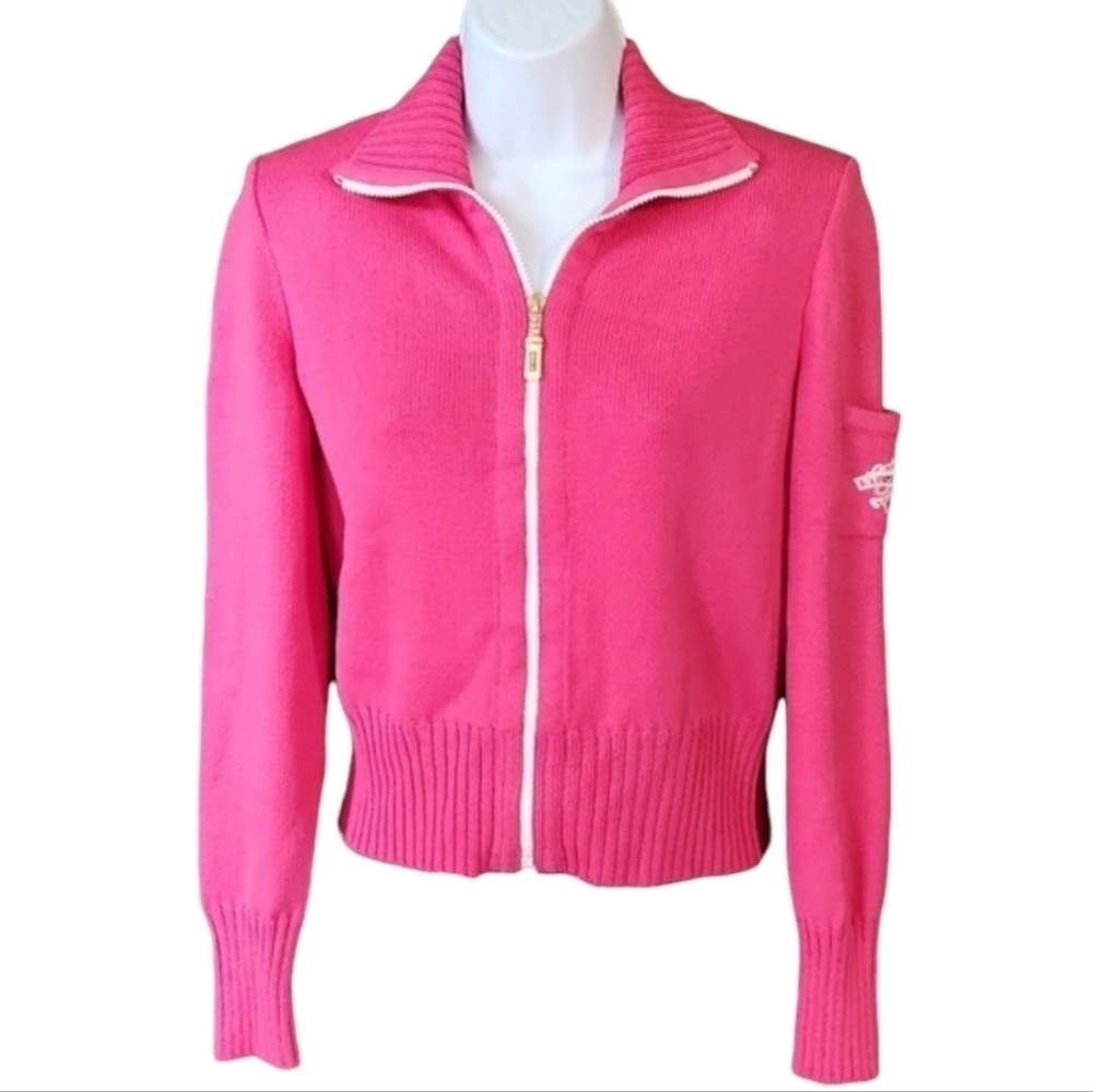 St John Pink Zip Front Cardigan Sweater - Picture 2 of 6